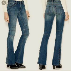 Free People Skylar Bell bottom Button flares Jeans 28 NWT